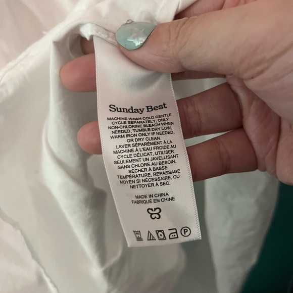 ARITZIA SUNDAY BEST HADLEY POPLIN PUFF SLEEVE BABY DOLL MINI DRESS - Picture 9 of 10